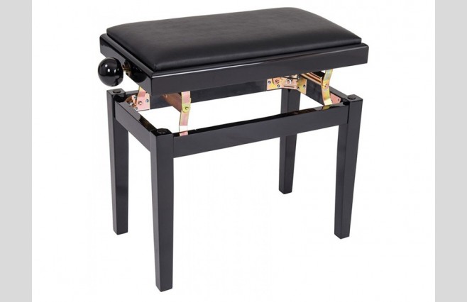 Kinsman KPB03BKPE Polished Gloss Black Adjustable Height Piano Stool - Image 2